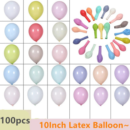 Ensemble de Ballons en Latex de 10 Couleurs Assorties