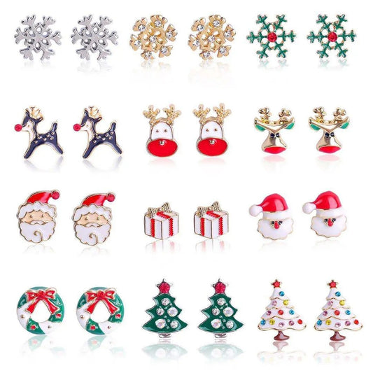 Nouvelles boucles d'oreilles de noël - Bijoux bonhomme de neige et sapin de Noël - Idées Cadeaux pour les Filles