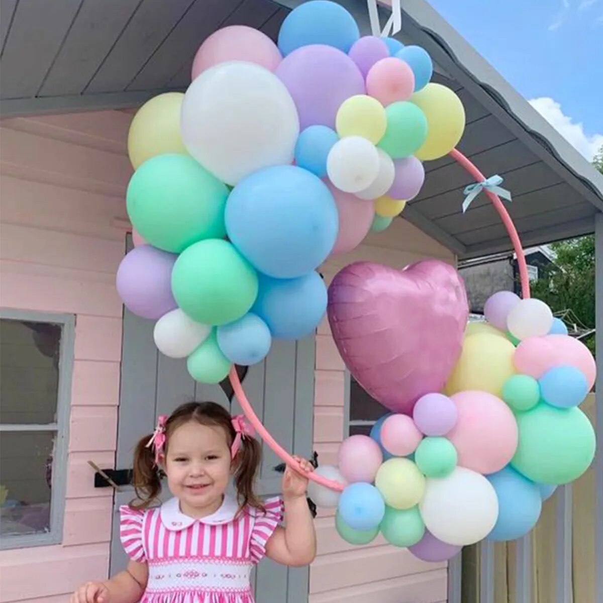 60/80/100cm Bricolage Arche de ballon en plastique Couronne Ballon Anneau pour Mariage Fête d’anniversaire