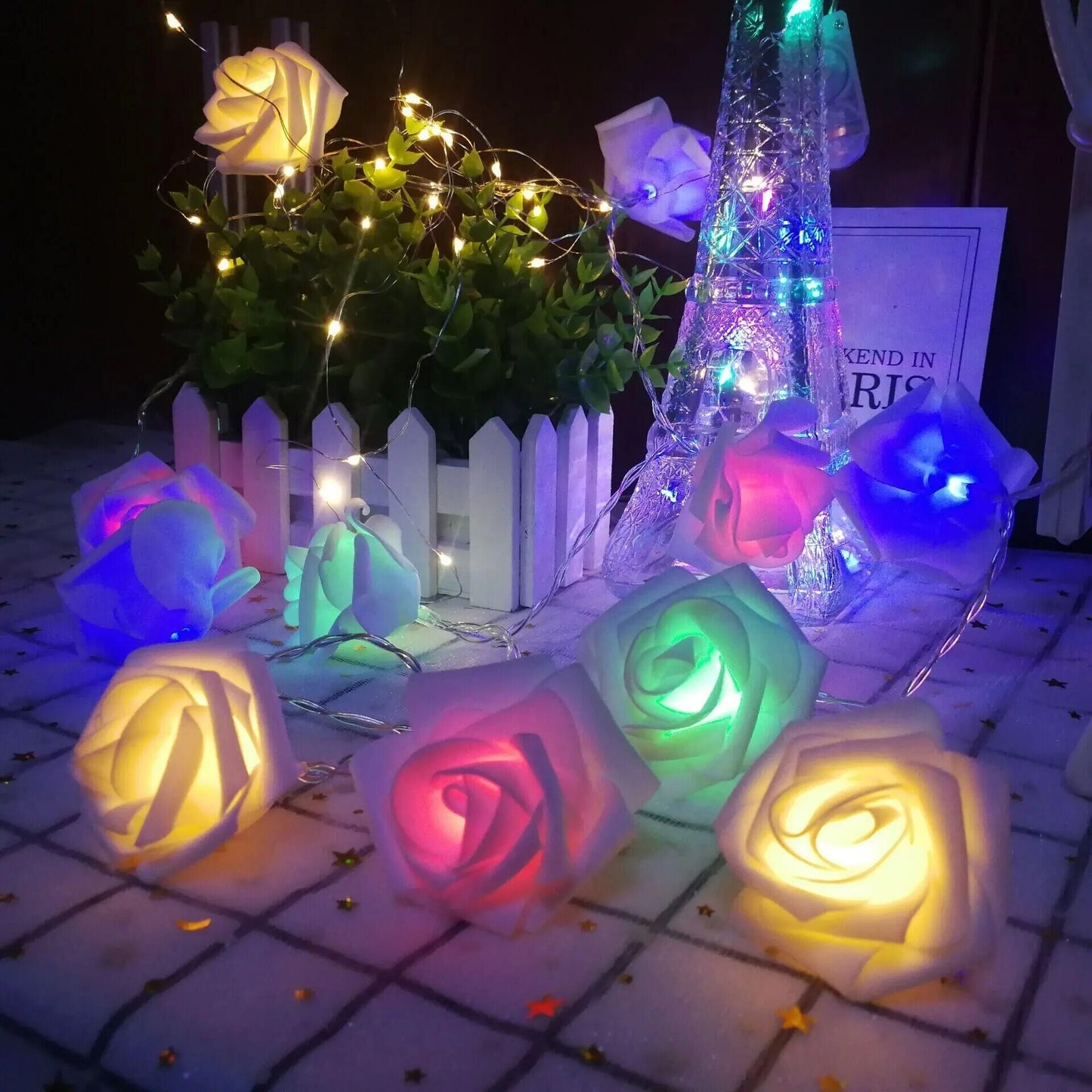 Guirlande Lumineuse de Roses Artificielles LED - Éclat Romantique pour des Moments Spéciaux