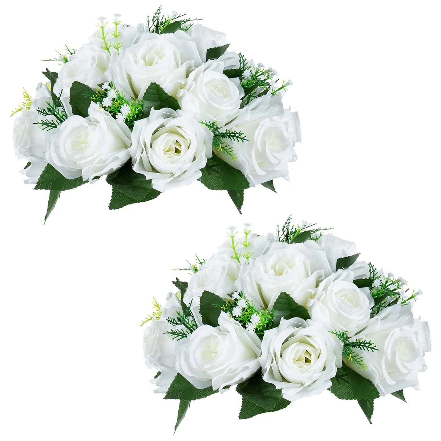 Arrangement bouquet de boules de fleurs artificielles - Roses en plastique pour centre de table de mariage, support à fleurs pour fête, décoration de la maison pour la Saint-Valentin