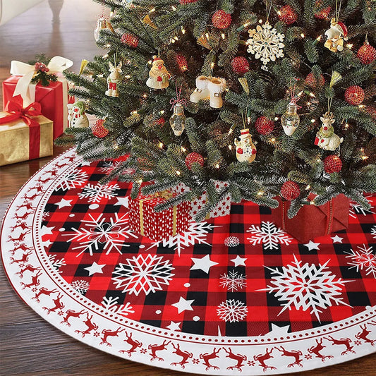 Jupe d’arbre de Noël Tapis de flocon de neige pour la décoration de maison Décoration d’arbre de Noël 90cm