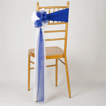 Dossards de chaises pour toutes fêtes - Rouleau de tulle décoratif pour chaises de mariage -