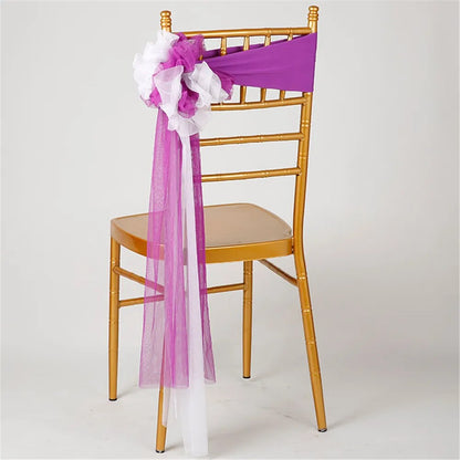 Dossards de chaises pour toutes fêtes - Rouleau de tulle décoratif pour chaises de mariage -