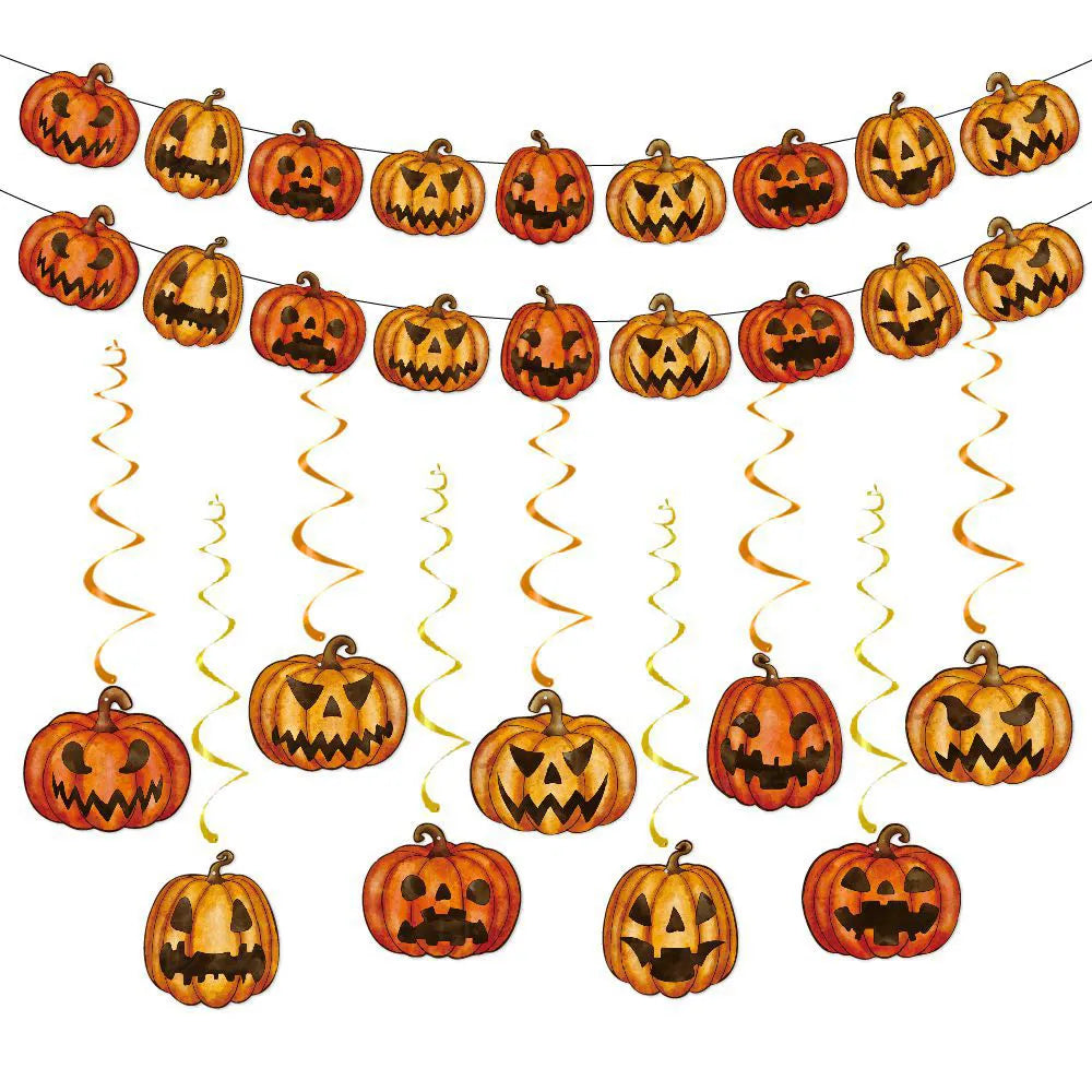 Guirlande Suspendue d'Halloween avec Motifs Effrayants