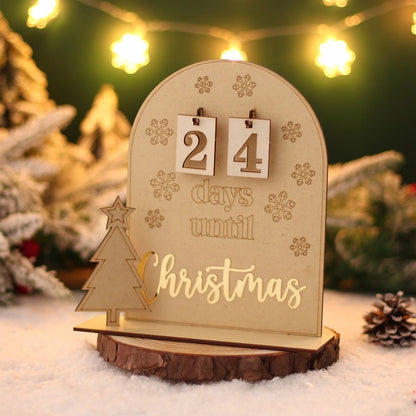 Calendrier de l'avent en bois pour Noël - Compte à rebours avec style pour les festivités de Noël 2023