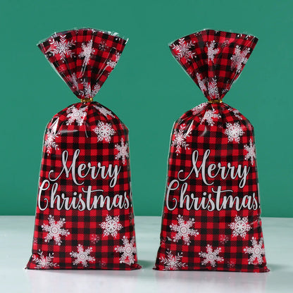 Ensemble de Sacs de Bonbons de Noël Père Noël & Bonhomme de Neige - Choisissez entre 25, 50 ou 100 Pièces