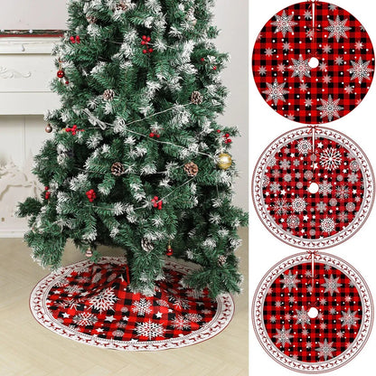 Jupe d’arbre de Noël Tapis de flocon de neige pour la décoration de maison Décoration d’arbre de Noël 90cm