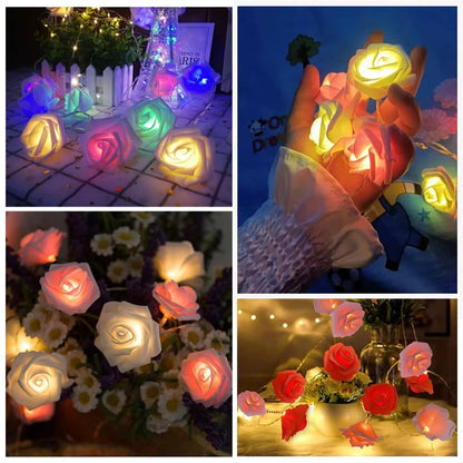 Guirlande Lumineuse de Roses Artificielles LED - Éclat Romantique pour des Moments Spéciaux