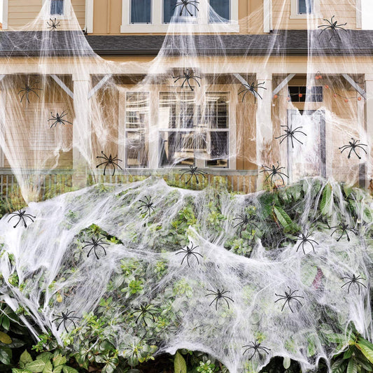 Toile d'araignée artificielle Halloween : Transformez votre décoration en un repaire d'arachnides