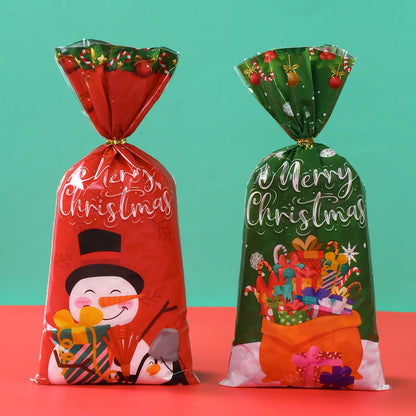 Ensemble de Sacs de Bonbons de Noël Père Noël & Bonhomme de Neige - Choisissez entre 25, 50 ou 100 Pièces