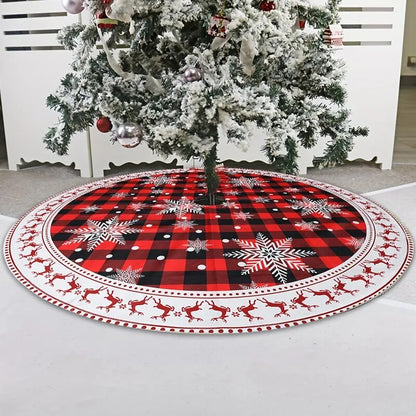 Jupe d’arbre de Noël Tapis de flocon de neige pour la décoration de maison Décoration d’arbre de Noël 90cm