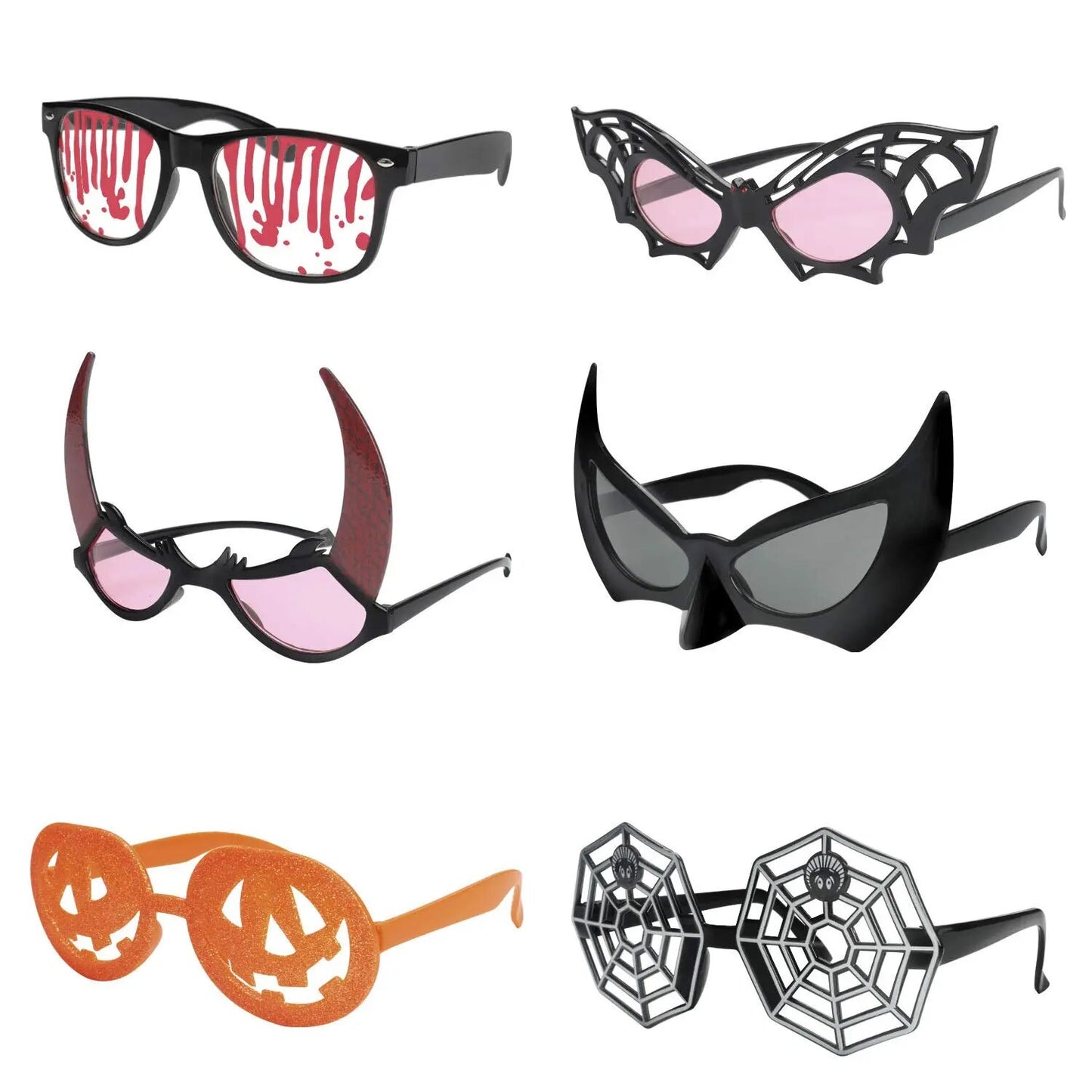 Lunettes d'Halloween Amusantes en forme de citrouille, araignée etc.