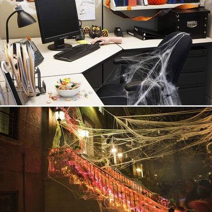 Toile d'araignée artificielle Halloween : Transformez votre décoration en un repaire d'arachnides