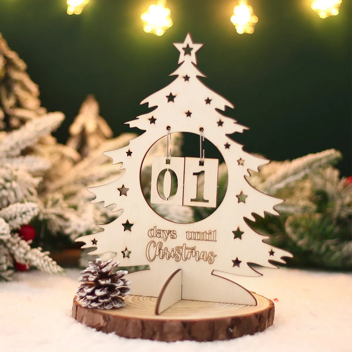 Calendrier de l'avent en bois pour Noël - Compte à rebours avec style pour les festivités de Noël 2023