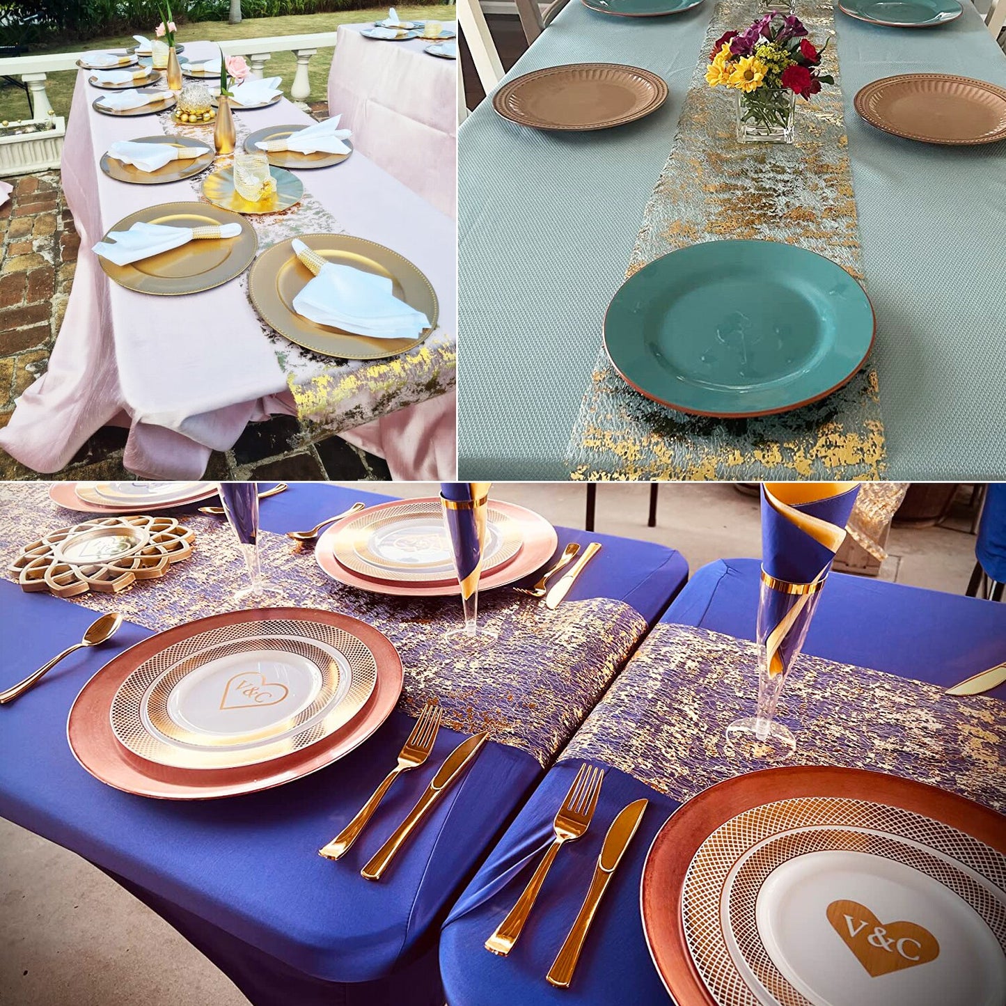 Chemin de table pour décoration de mariage, fête et anniversaire - Idéal pour les tables de salle à manger et les célébrations